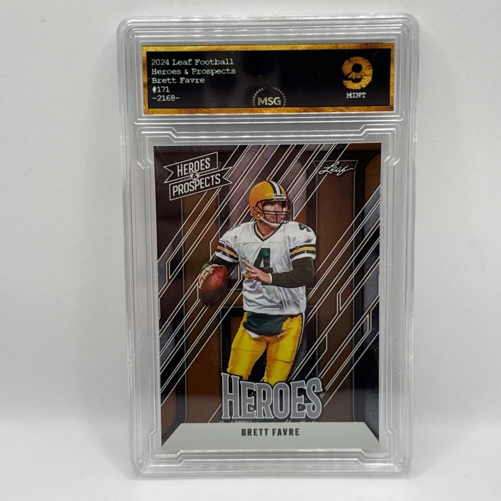 2024 Leaf Heroes & Prospects #171 Brett Favre NFL Green Bay Packers Graded 9